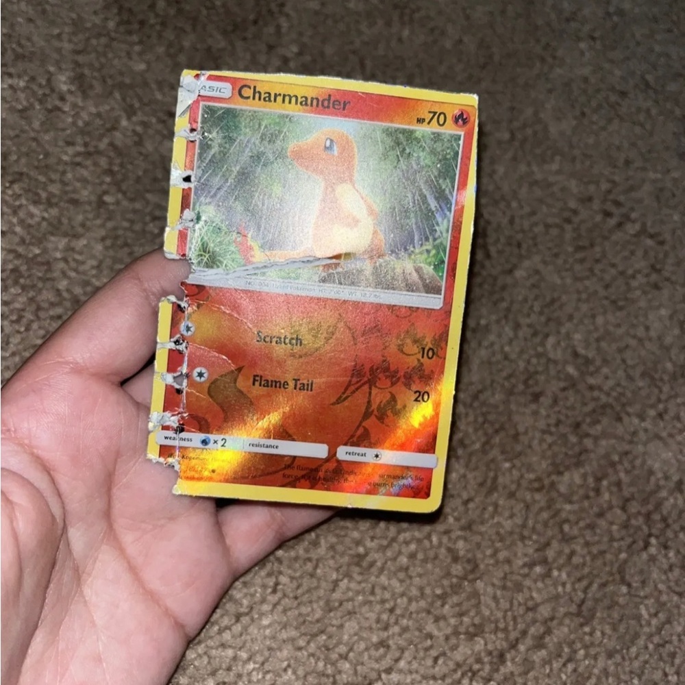 Pretty damaged I don’t want it no more I want to get rid of my Pokémon stuff:)